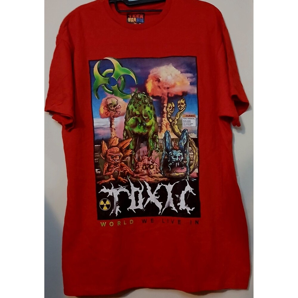 Teen Hearts Toxic Graphic T Shirt Mens Large Red Nuclear Wasteland Monster Tee